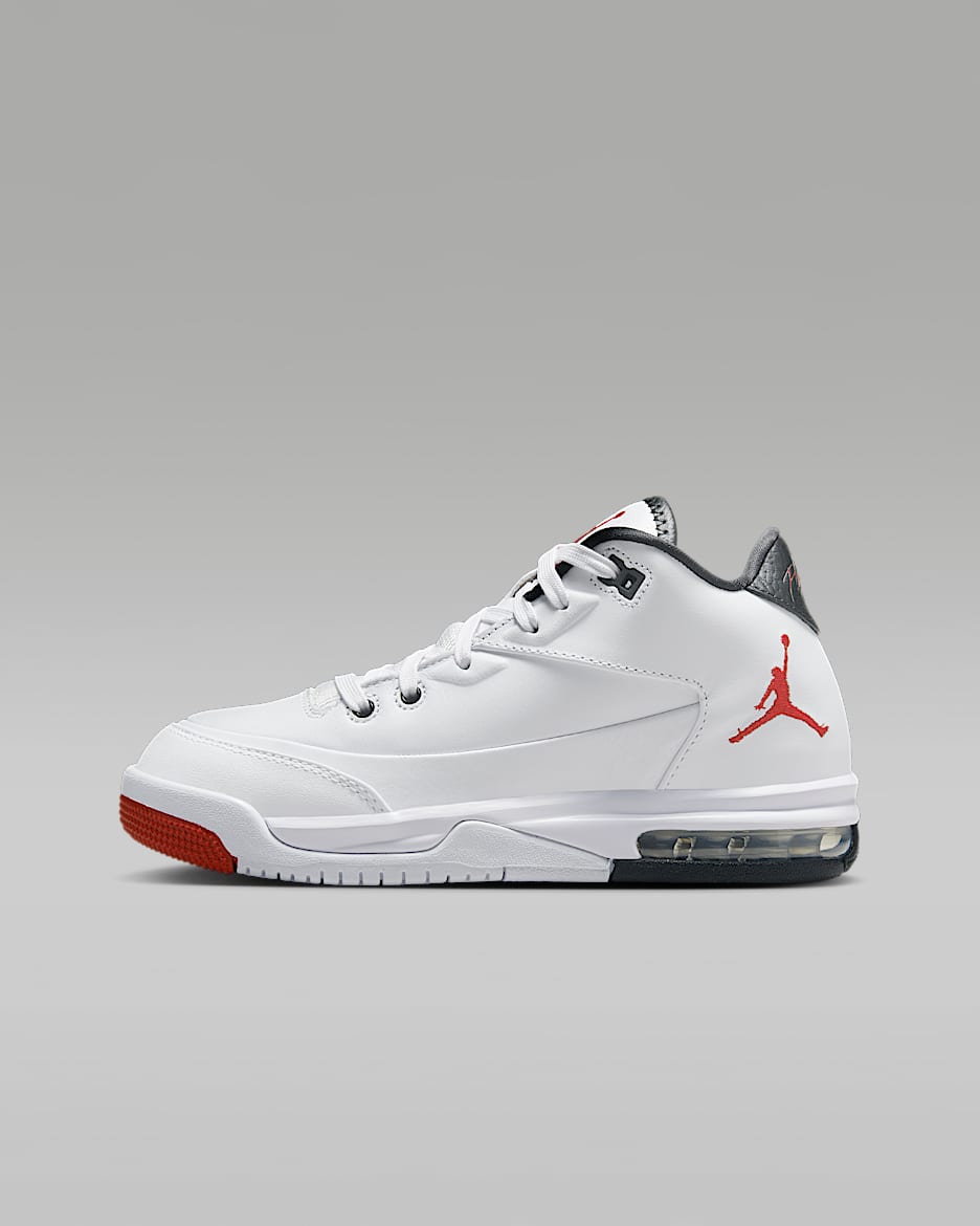 Tenis para niños grandes Jordan Flight Origin 3 - Blanco/Negro/Rojo gimnasio