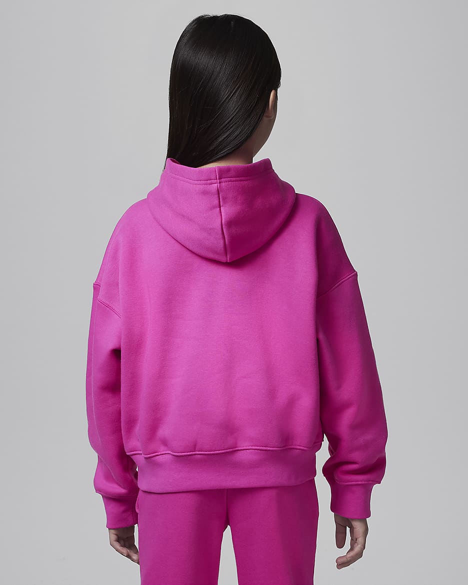 Jordan Brooklyn Essentials Big Kids' Pullover Hoodie - Fire Pink