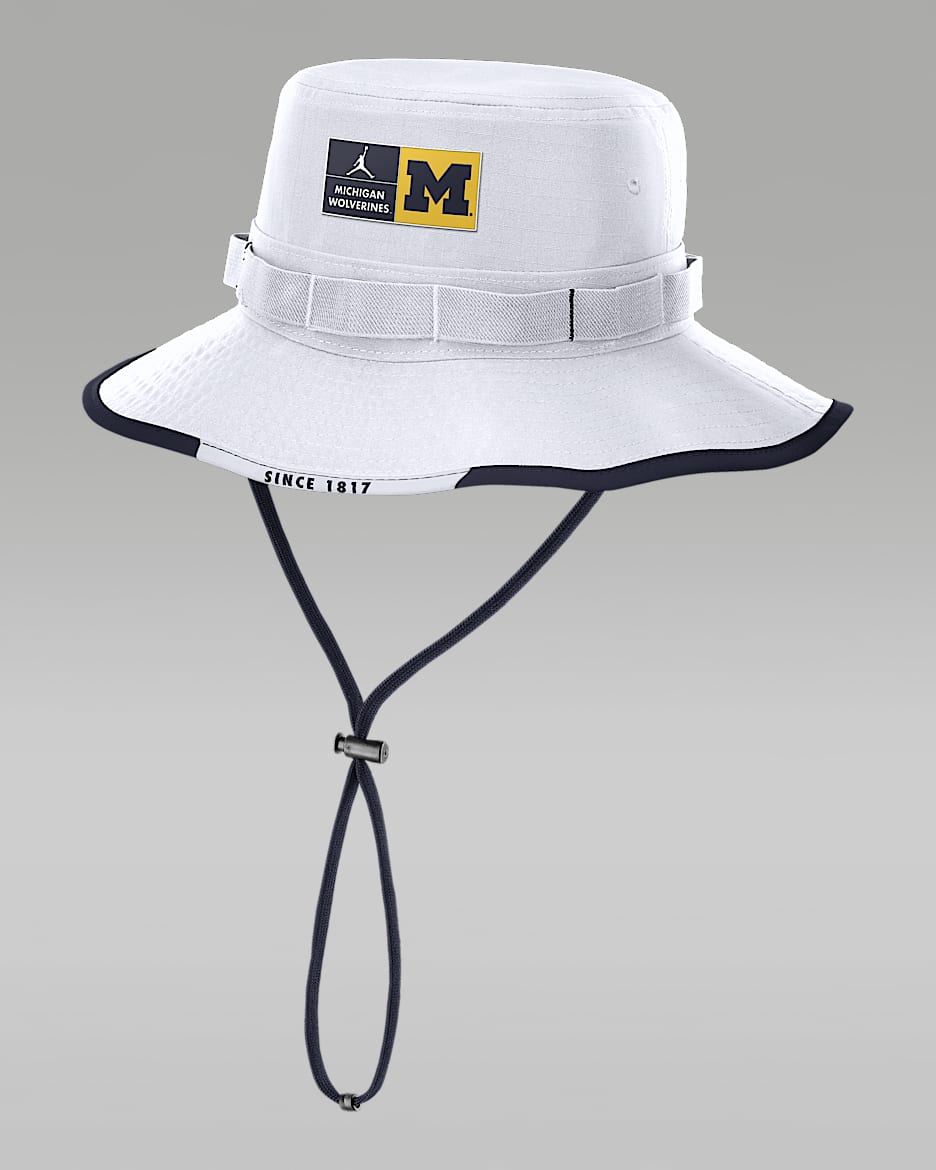 Michigan Apex Boonie Men's Jordan Brand Dri-FIT College Bucket Hat - White