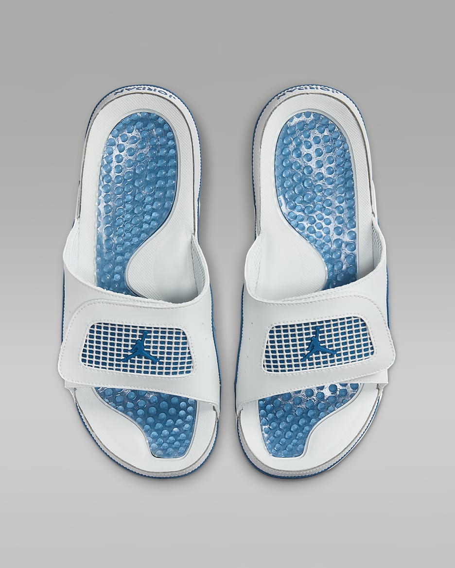 Jordan Hydro 4 Retro Men's Slides - Off White/Neutral Grey/Industrial Blue