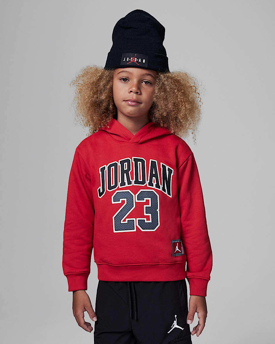 Sudadera con gorro para niños de preescolar Jordan Fleece Pullover Hoodie - Rojo gimnasio