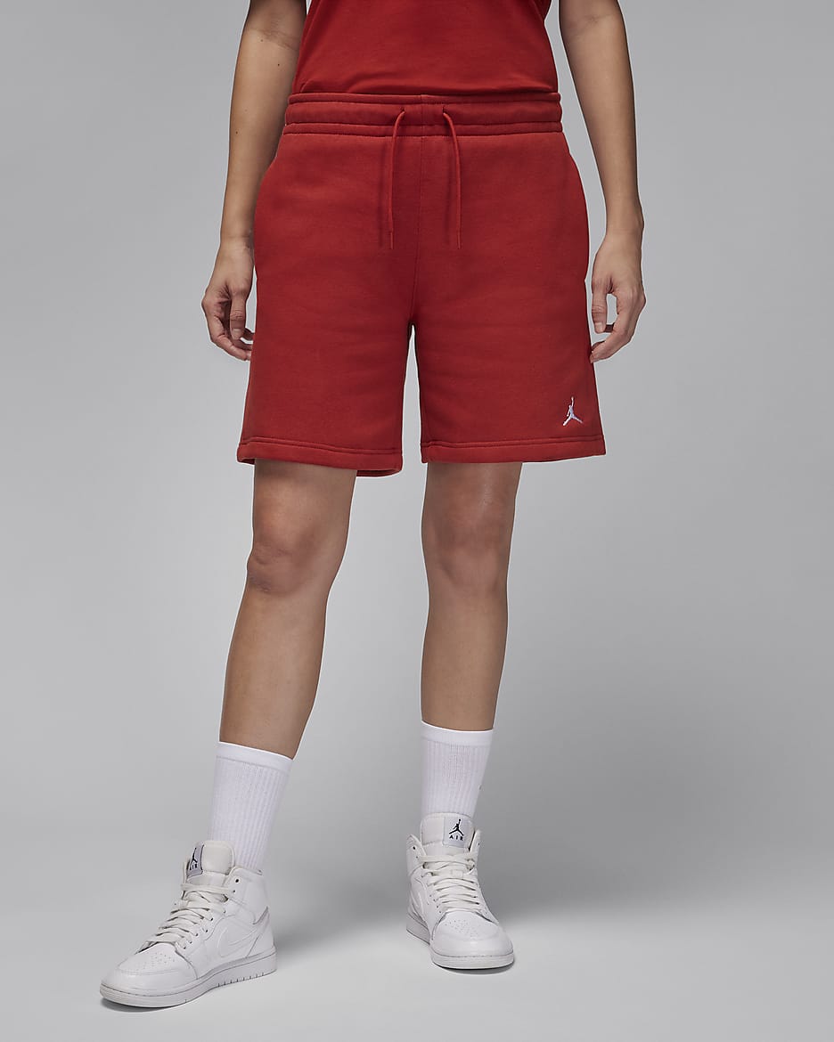 Short Jordan Brooklyn Fleece pour femme - Dune Red/Blanc