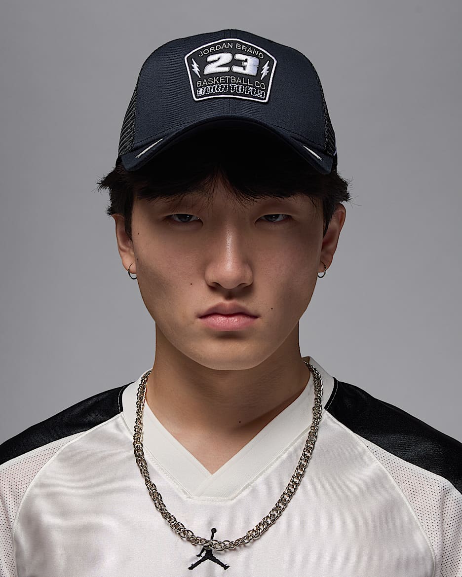 Gorra de rejilla con estructura Jordan Rise - Negro/Blanco/Gris humo