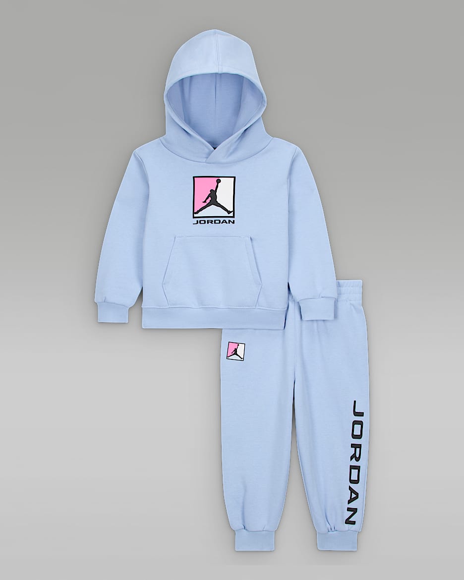 Conjunto de duas peças com hoodie Baseline em lã cardada Jordan Essentials para bebé (12-24 meses) - Cobalt Bliss