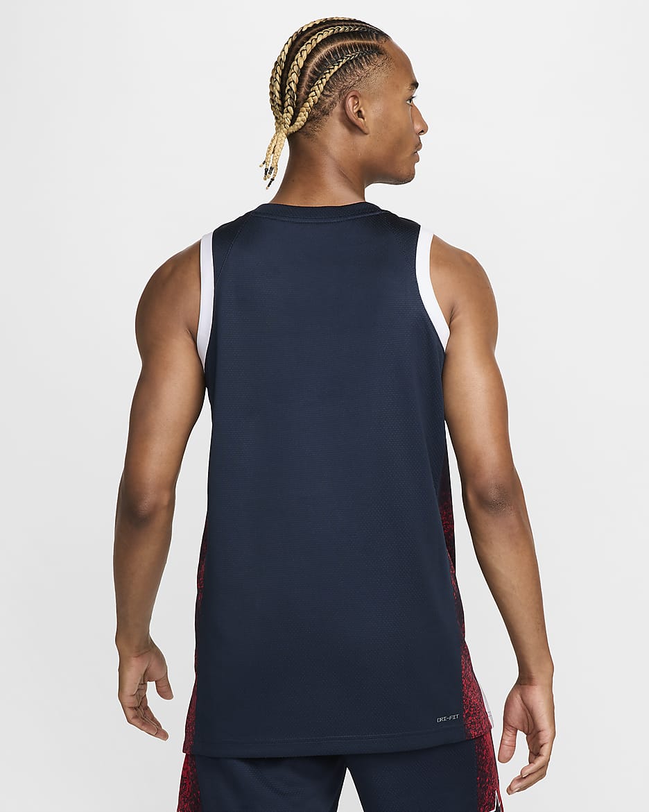 Maillot Nike Basketball USAB Limited Extérieur pour homme - Obsidian/Blanc