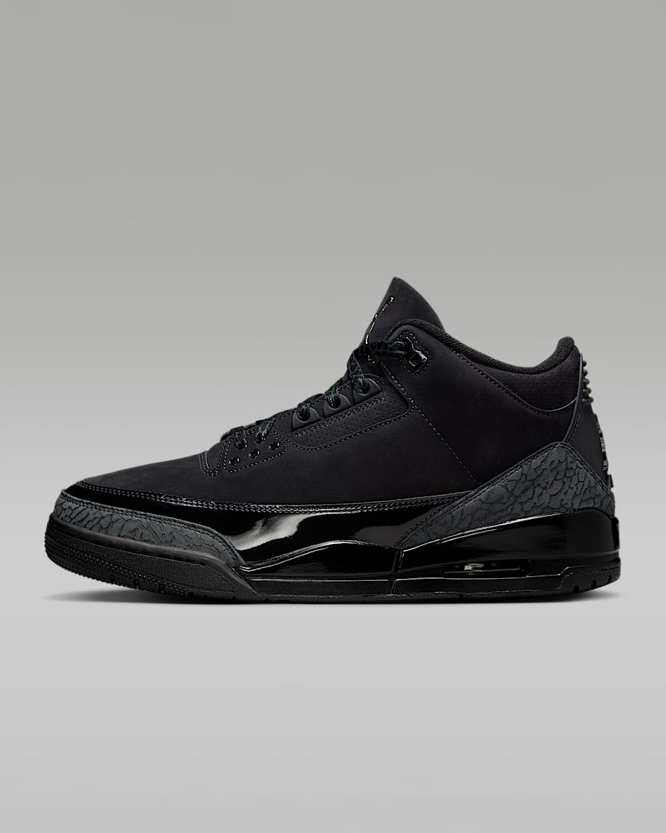 Air Jordan 3 Retro 'Black Cat' Men's Shoes - Black/White/Dark Charcoal