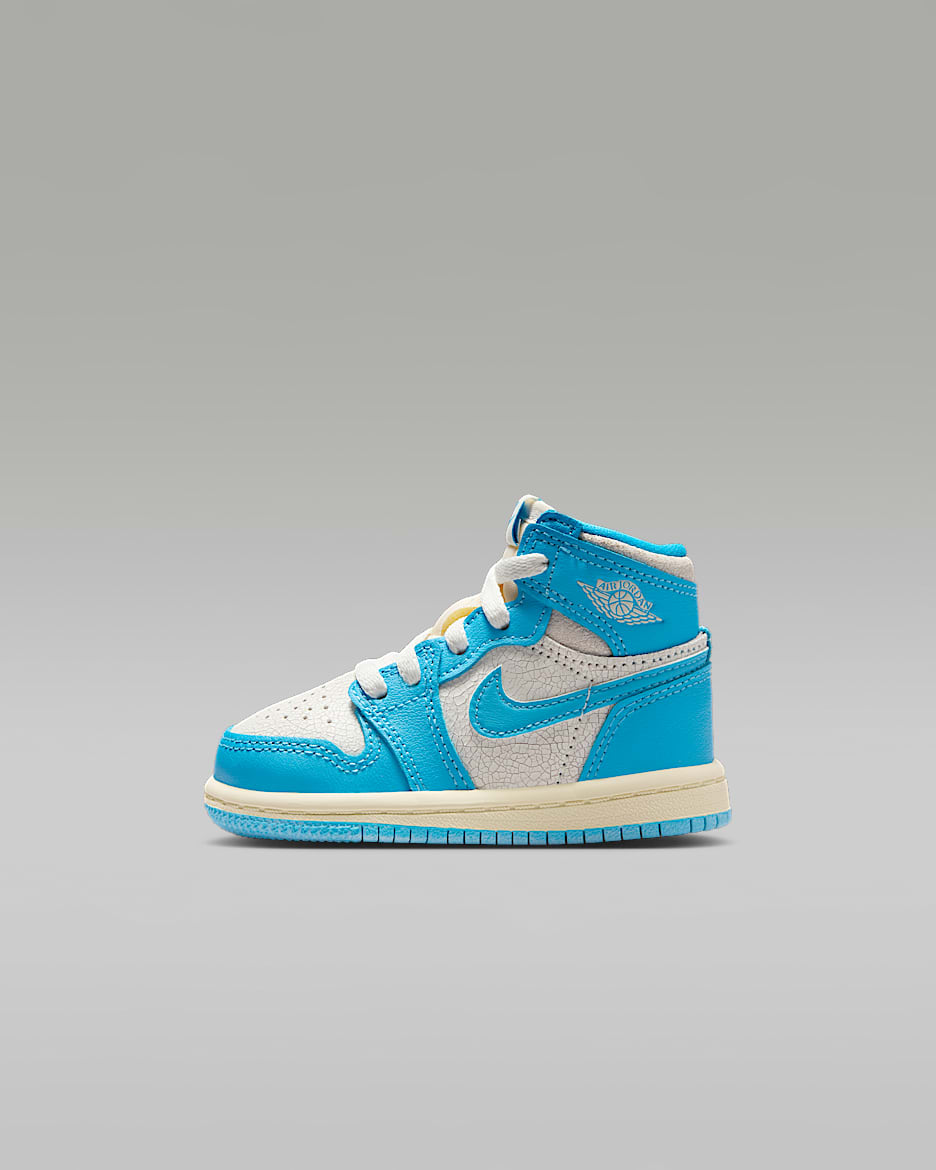 Jordan 1 Retro High OG "UNC Reimagined" Baby/Toddler Shoes - Dark Powder Blue/Sail/Dark Powder Blue