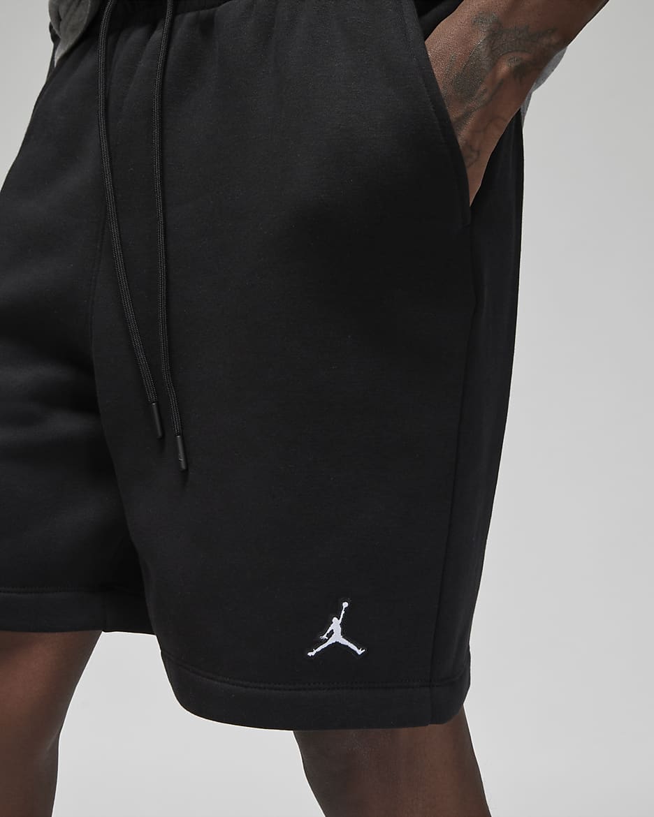Short en tissu Fleece Jordan Brooklyn pour homme - Noir/Noir/Blanc