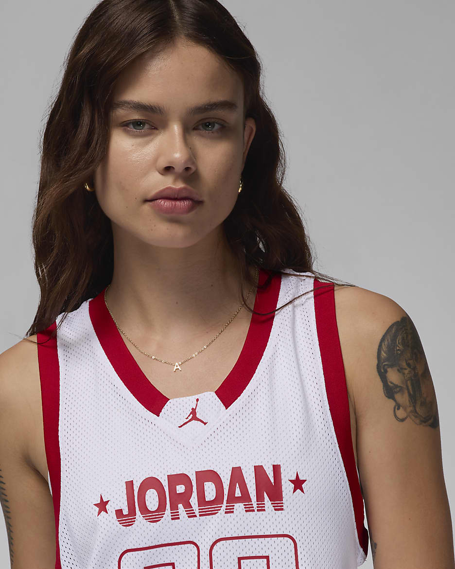 Jordan 23 Jersey Women's Tank Top - White/Gym Red/Gym Red