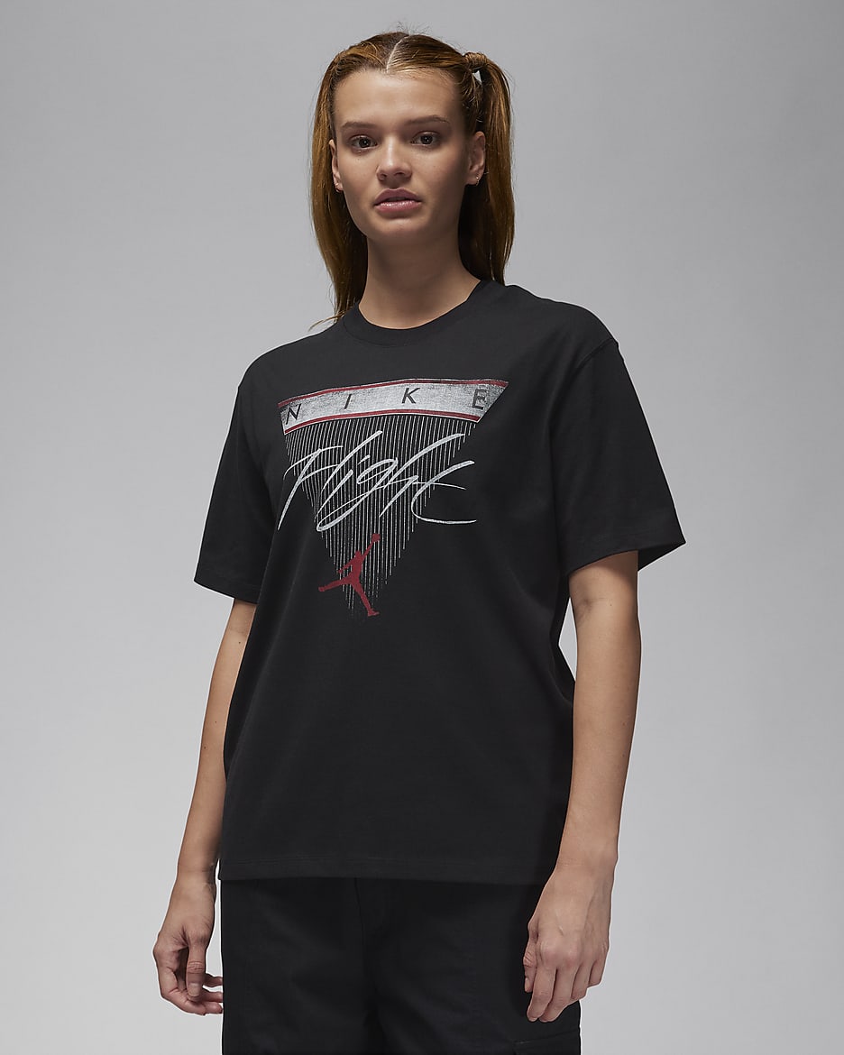 Jordan Flight Heritage Women's Graphic T-Shirt - Black/Gym Red