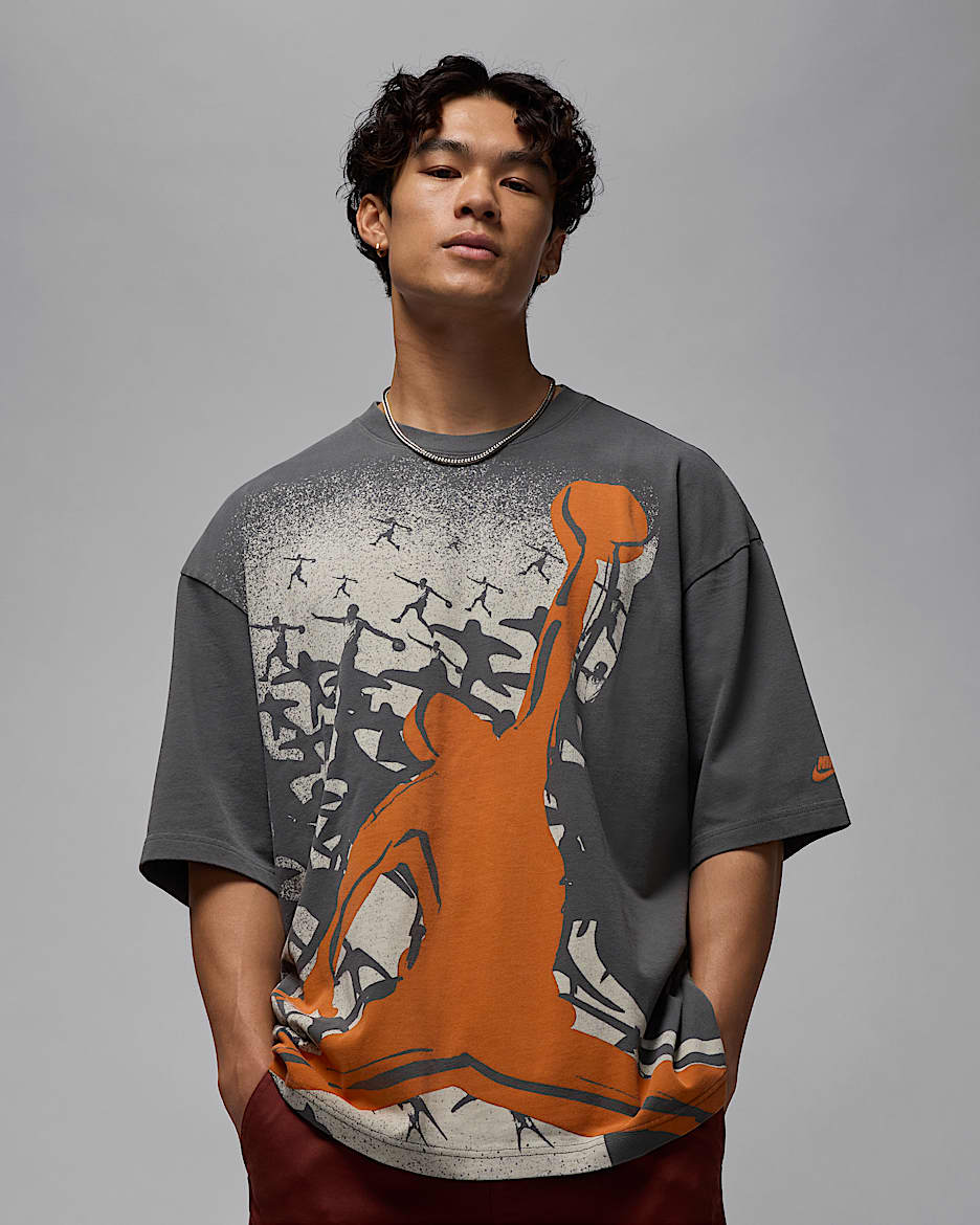 Jordan Men's Oversized Reissue T-Shirt - Iron Grey/Starfish/Starfish