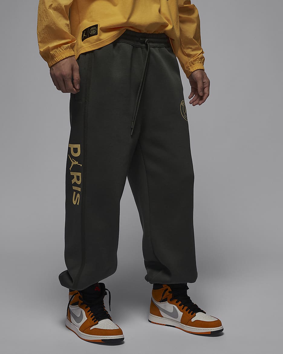 Paris Saint-Germain Men's Fleece Pants - Sequoia/Saturn Gold