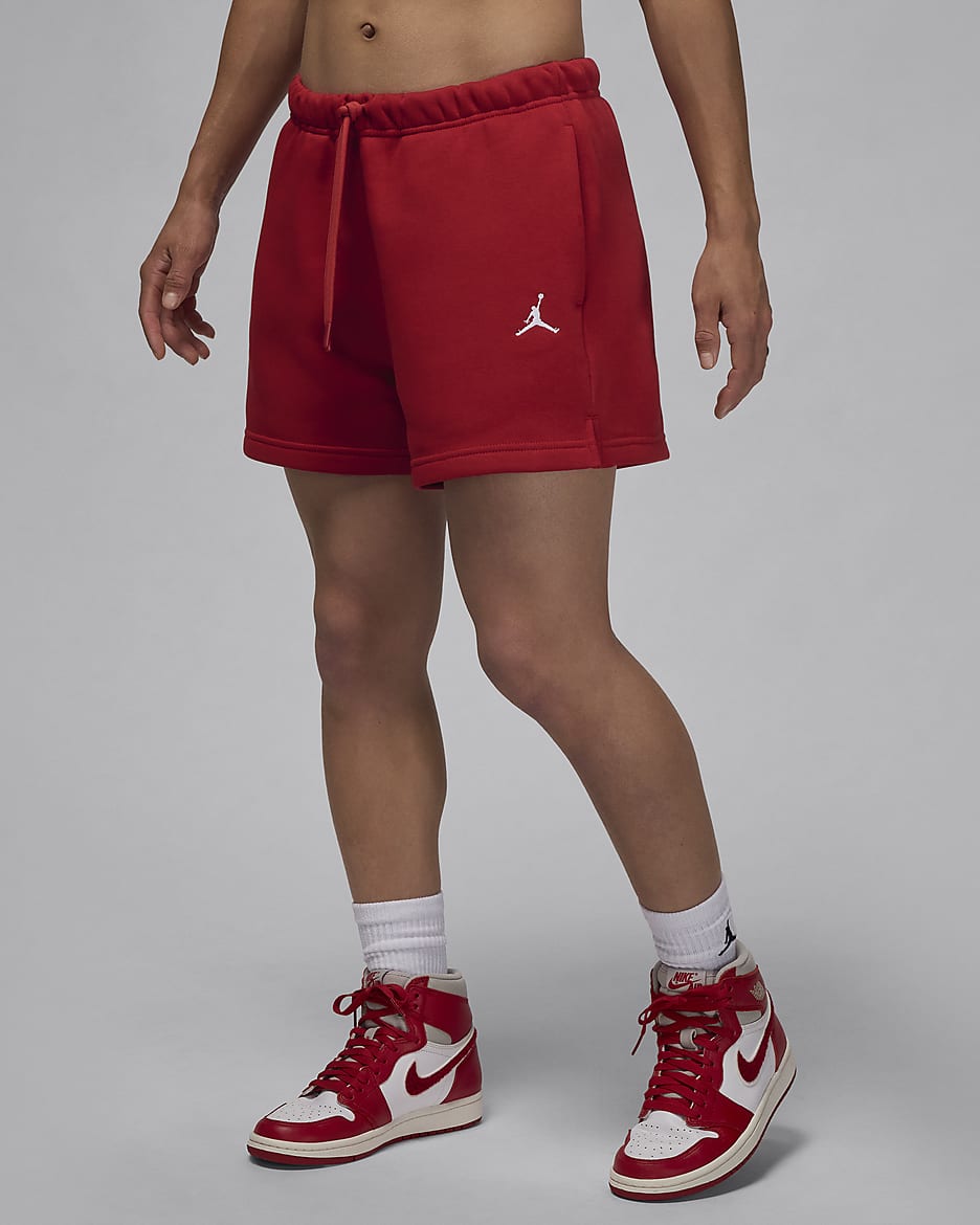 Shorts Jordan Brooklyn Fleece – Donna - Gym Red/Bianco