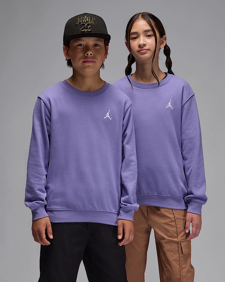 Jordan Brooklyn French Terry Big Kids' Crew - Dusty Amethyst