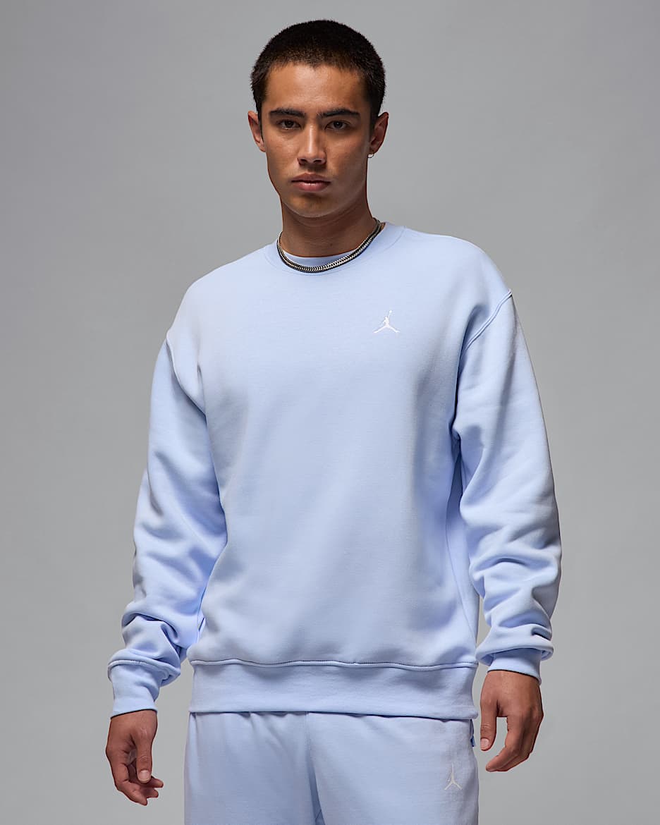 Jordan Brooklyn Fleece Men's Crew-Neck Sweatshirt - Hydrogen Blue/White