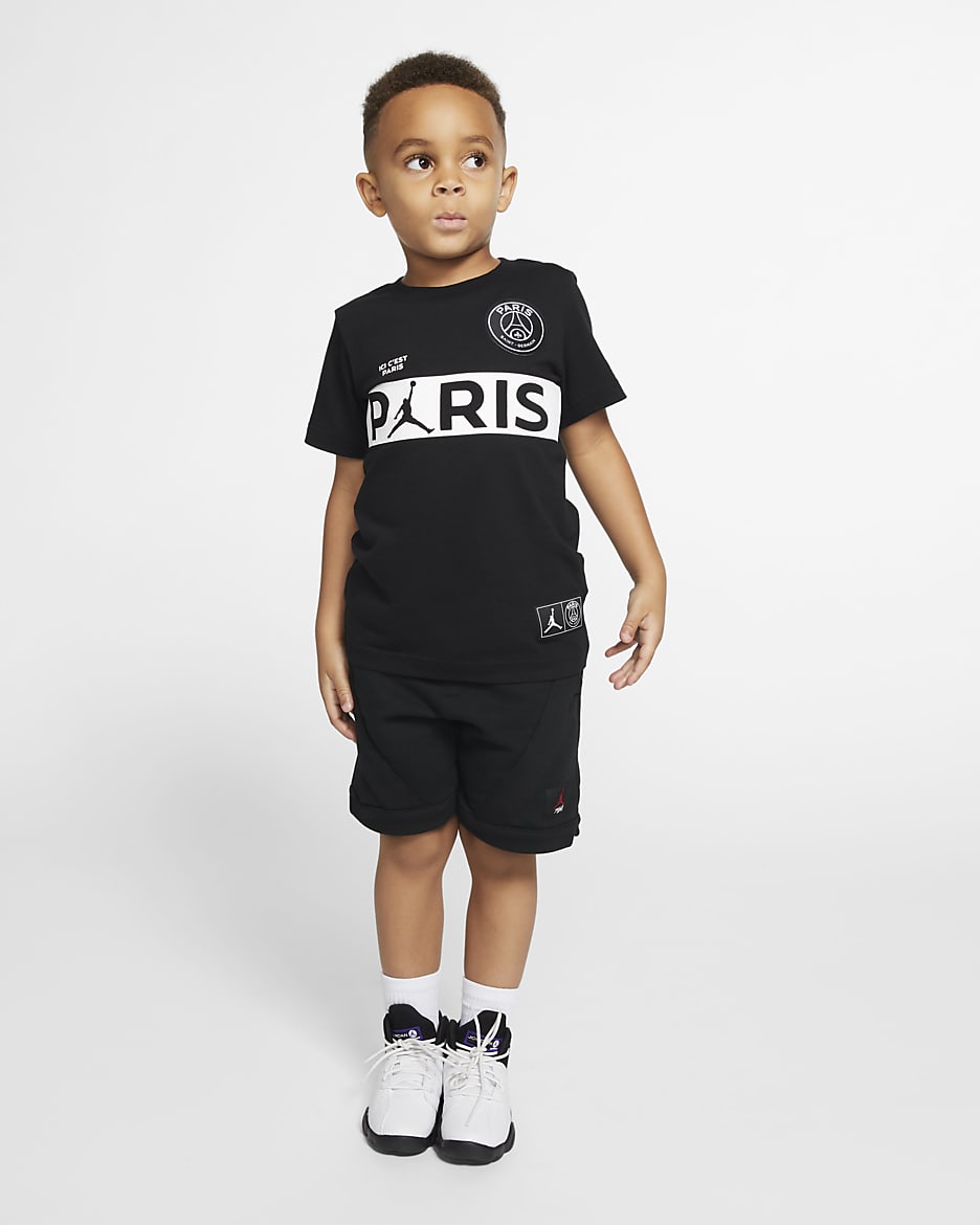 Tee-shirt à manches courtes PSG pour Jeune enfant - Noir