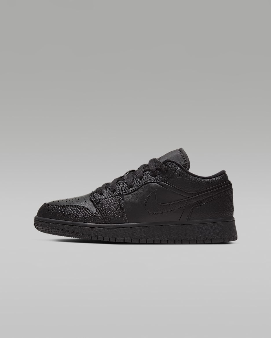 Air Jordan 1 Low Big Kids' Shoes - Black/Black/Black