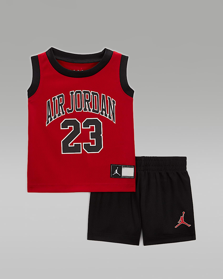 Jordan-sæt med tanktop og shorts til babyer (12-24 M) - sort