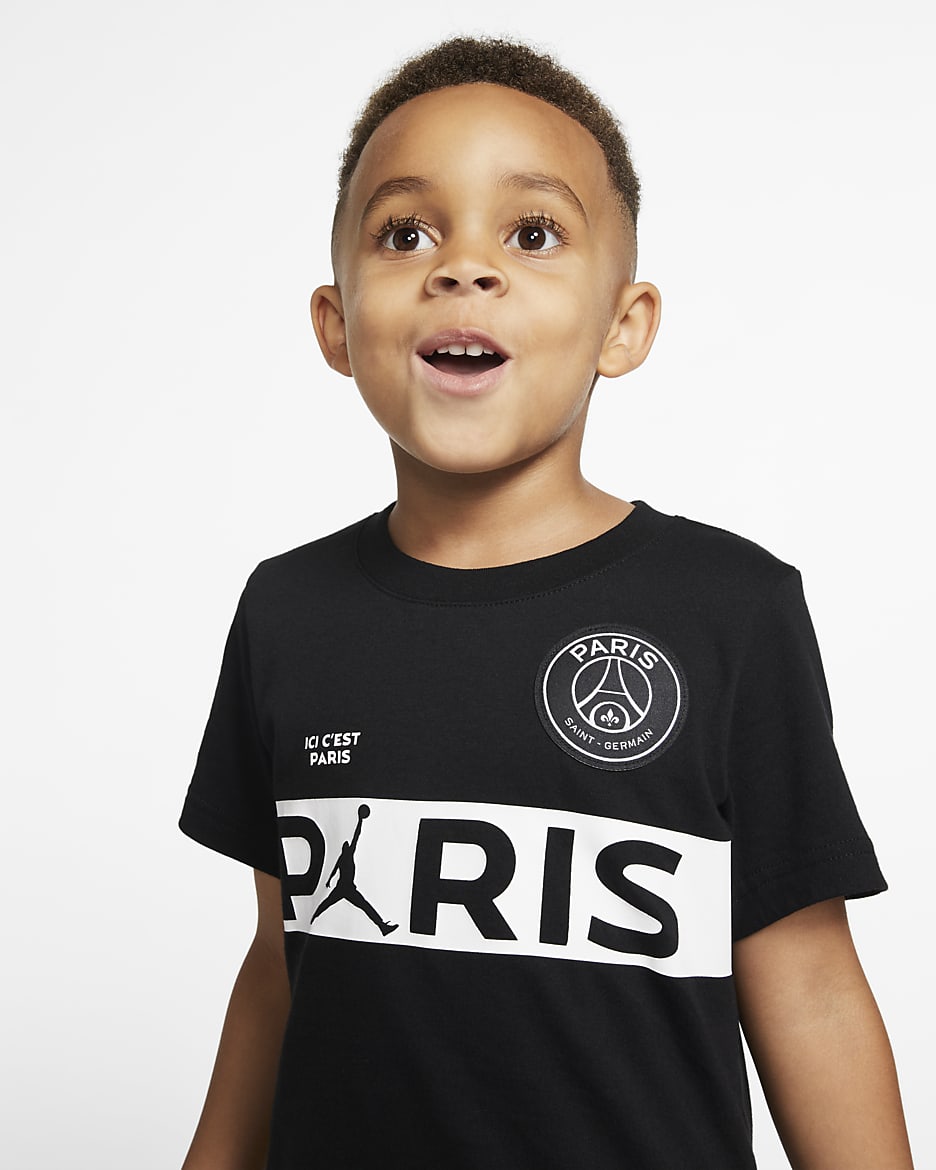 Tee-shirt à manches courtes PSG pour Jeune enfant - Noir