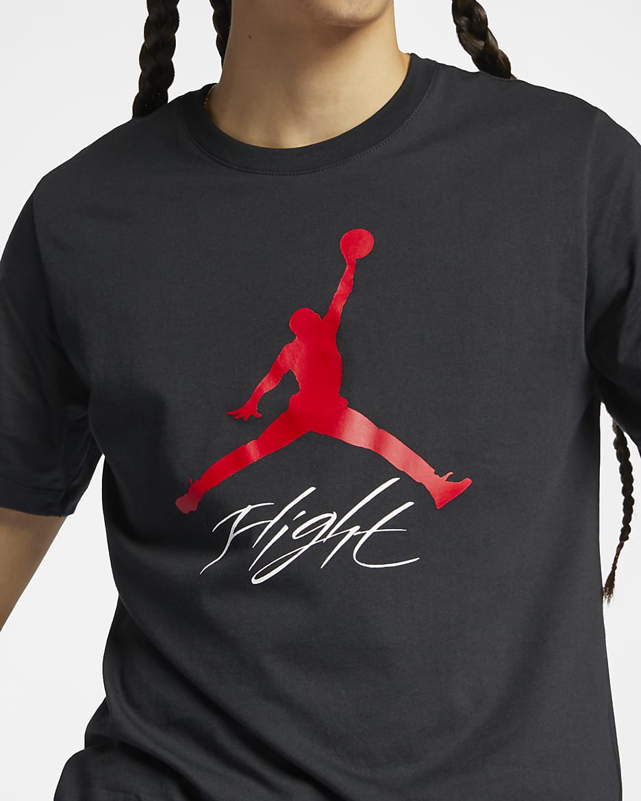 Jordan Jumpman Flight T-skjorte til herre - Svart/Gym Red