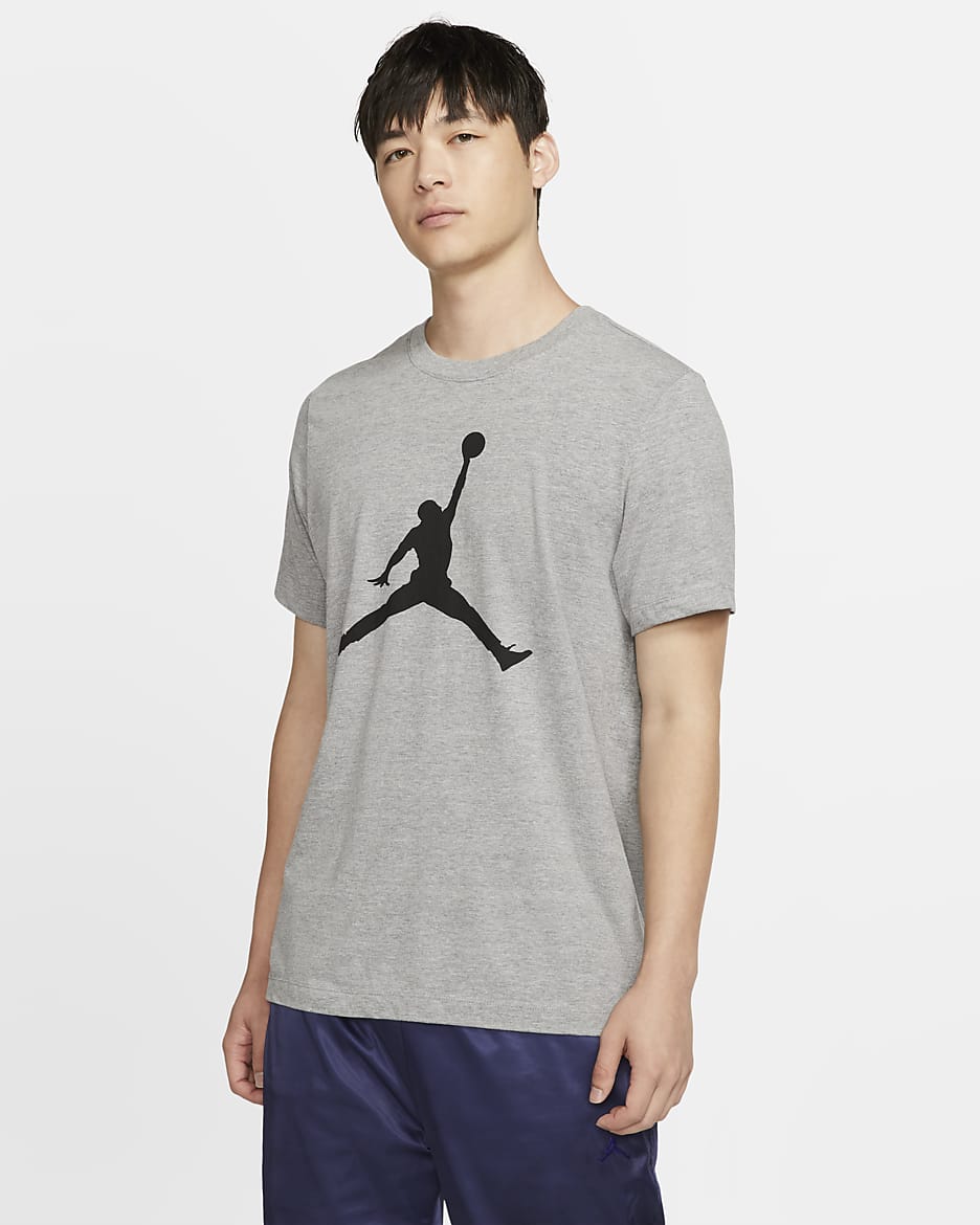 T-shirt Jordan Jumpman för män - Carbon Heather/Svart/Svart
