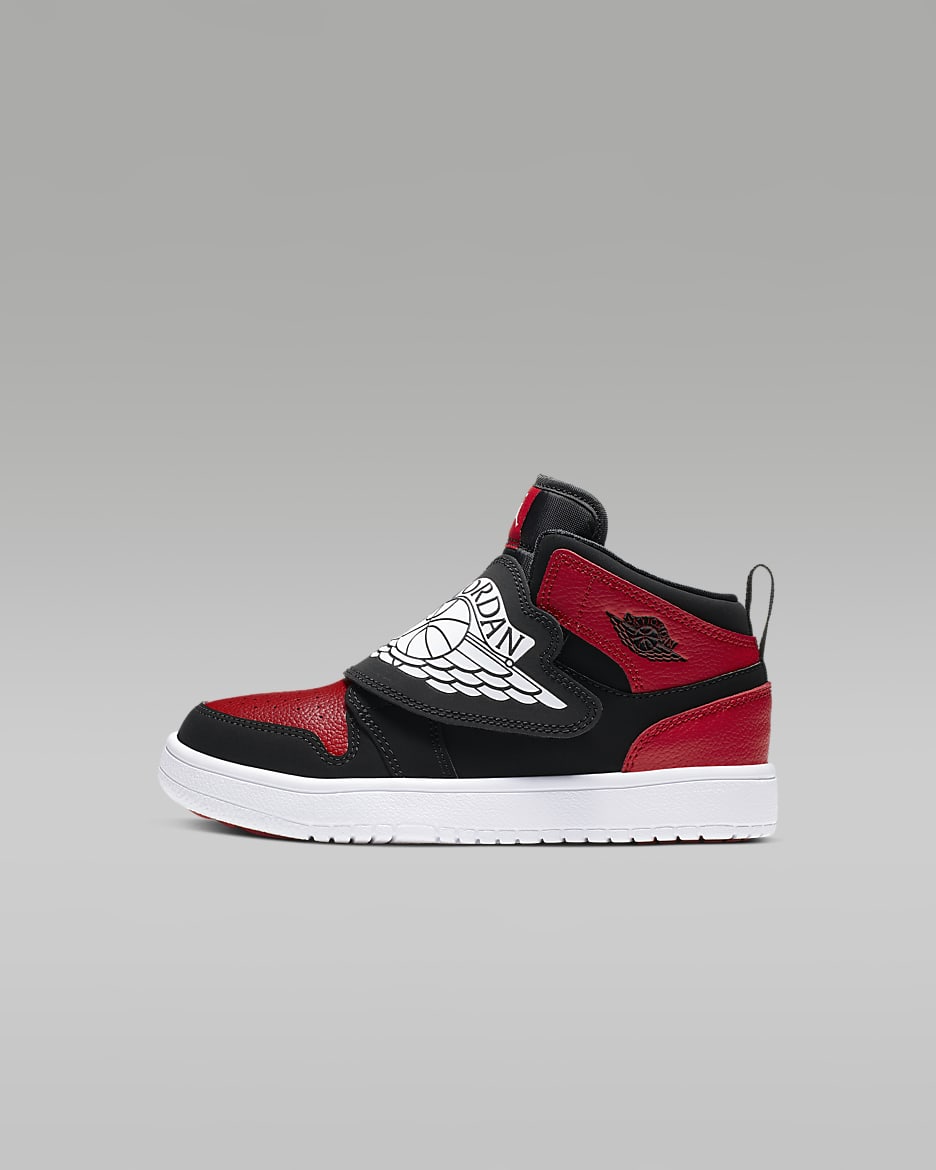 Sky Jordan 1 Younger Kids' Shoe - Black/Gym Red/White