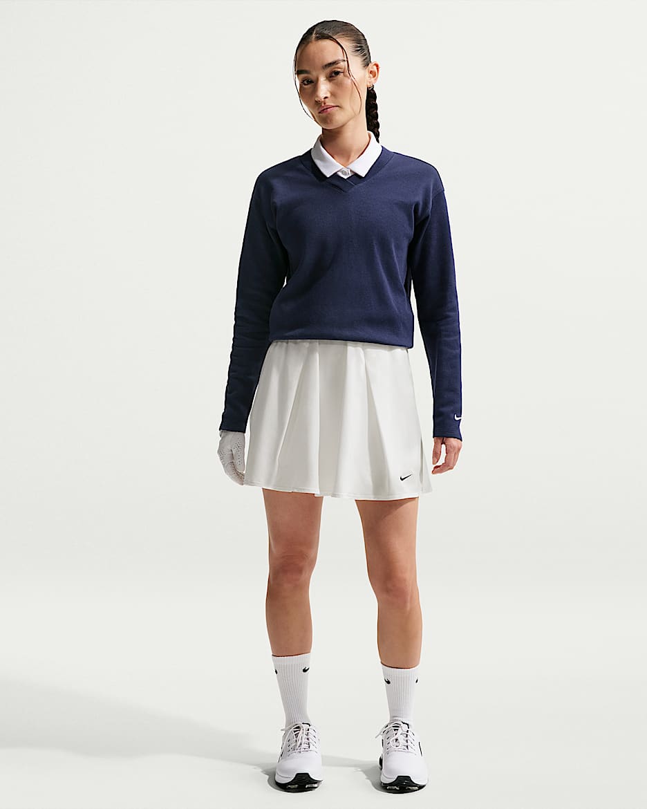 Nike Golf Club gerüschter Dri-FIT-Golfrock (Damen) - Sail/Schwarz