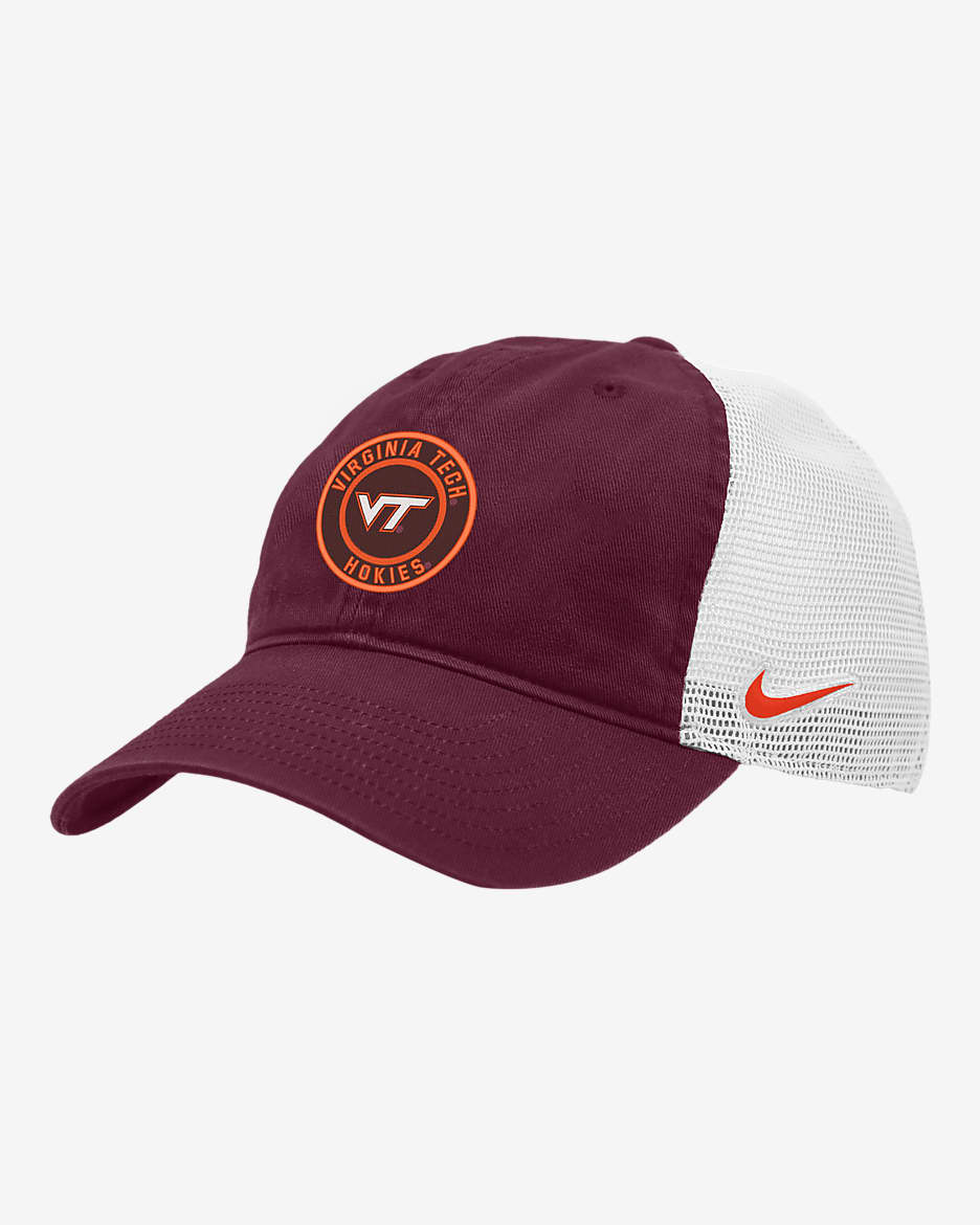Virginia Tech Heritage86 Nike College Trucker Hat - Dark Maroon