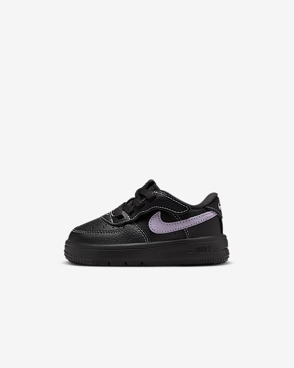 Nike Force 1 Low LV8 EasyOn Baby/Toddler Shoes - Black/Hydrangeas