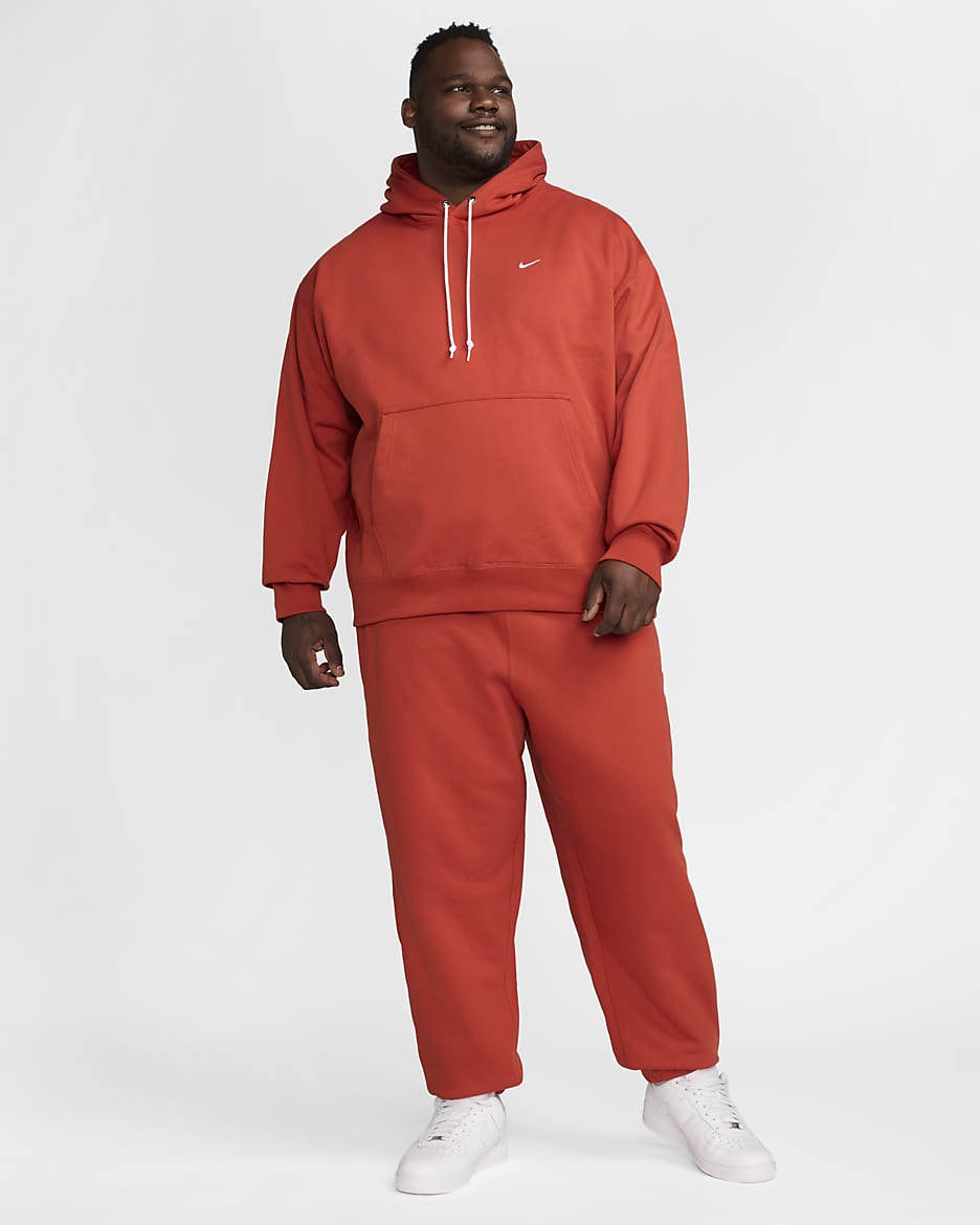 Sweat à capuche en tissu Fleece Nike Solo Swoosh pour homme - Dragon Red/Blanc