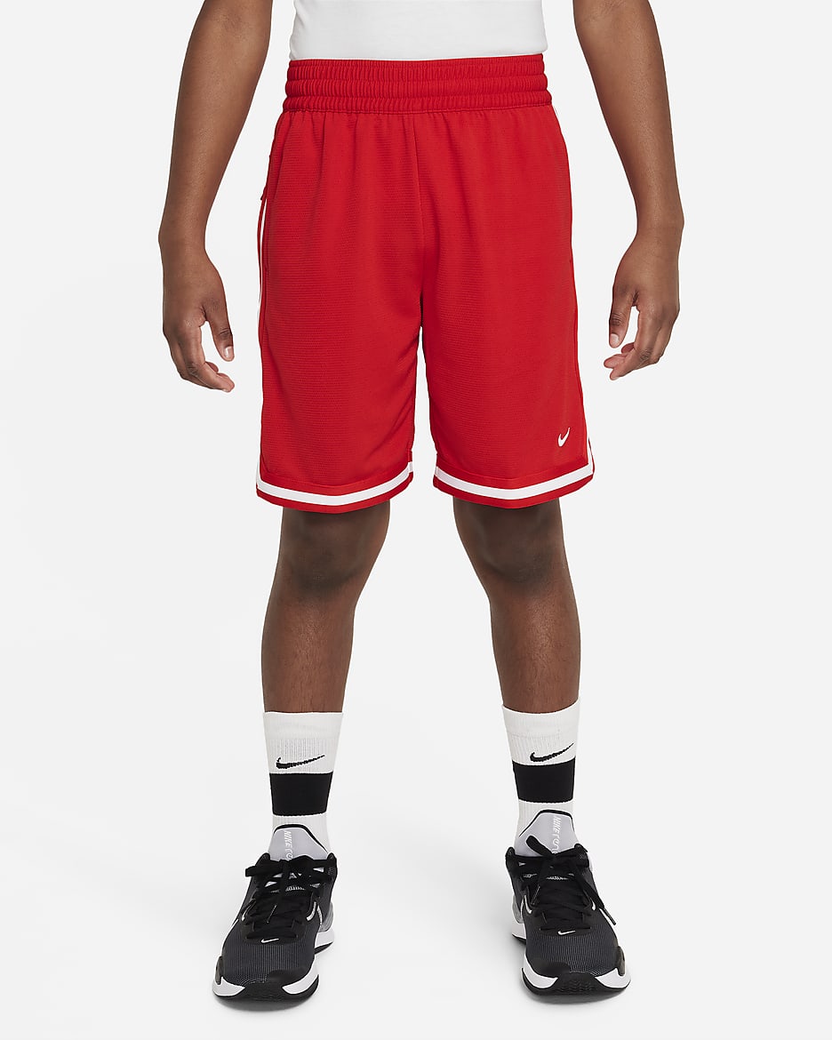 Shorts de básquetbol para niños talla grande Nike Dri-FIT DNA - Rojo universitario/Blanco