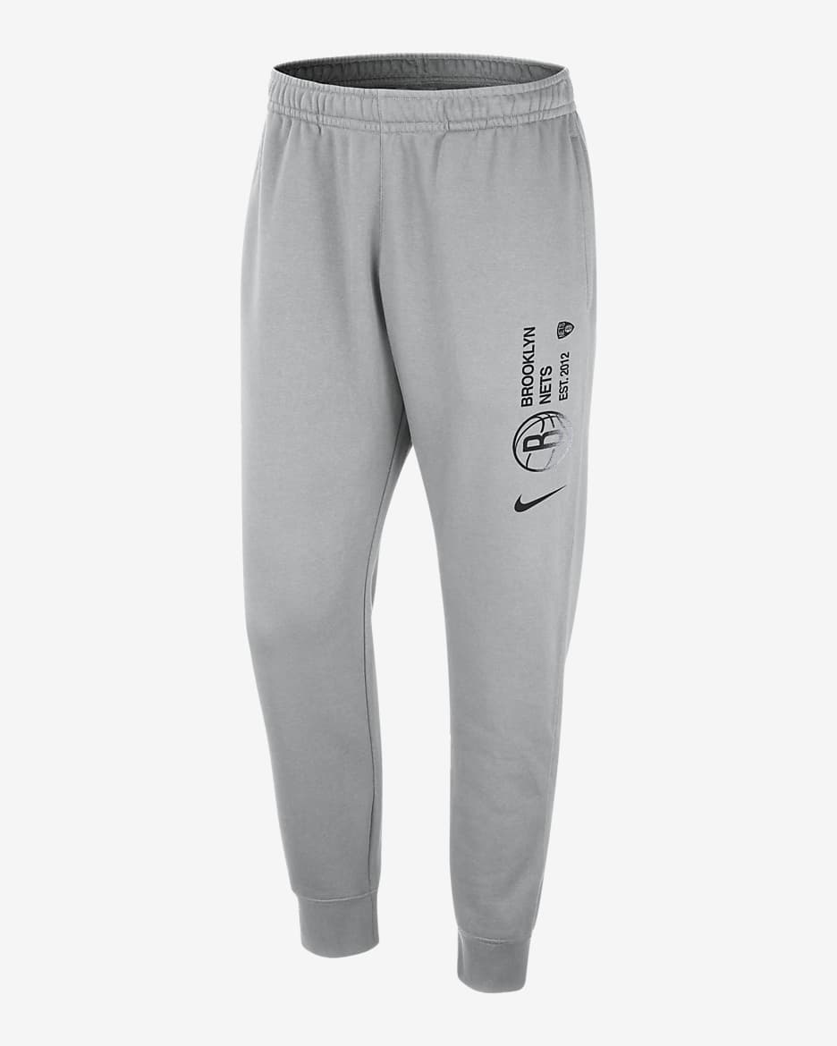 Brooklyn Nets Club Courtside Men's Nike NBA Joggers - Flat Silver