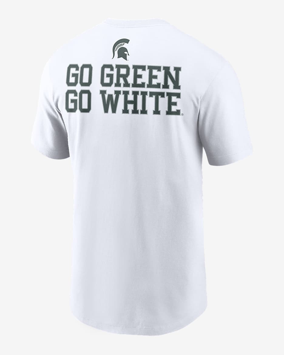 Michigan State Spartans Blitz Men's Nike College T-Shirt - White