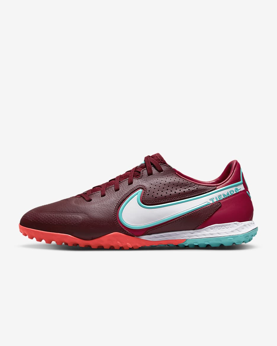 Calzado de fútbol para pasto sintético (turf) Nike React Tiempo Legend 9 Pro TF  - Rojo team/Hibisco místico/Carmesí brillante/Blanco