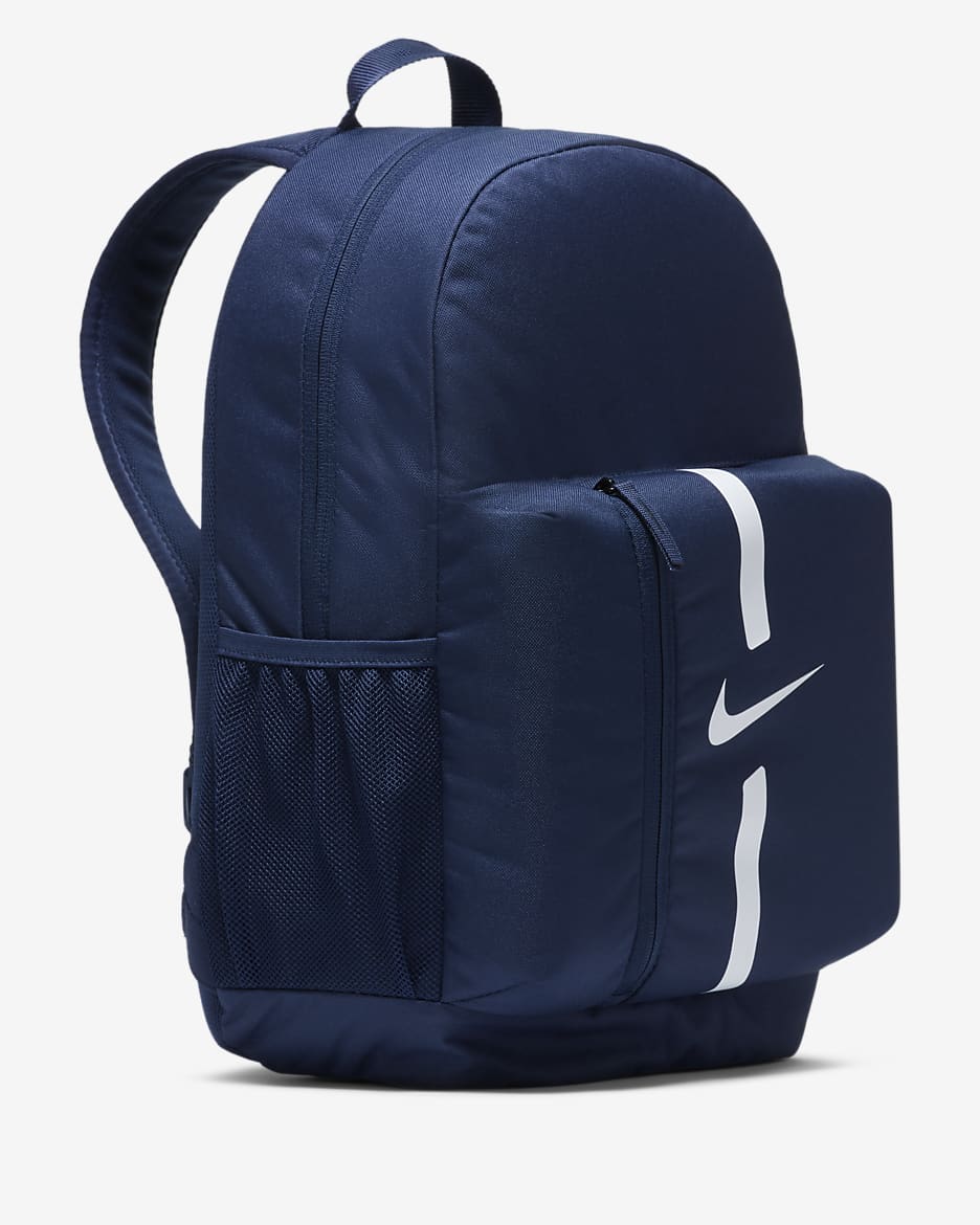 Mochila de futebol Nike Academy Team para criança (22 L) - Midnight Navy/Preto/Branco