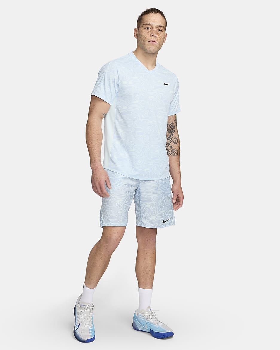 Haut de tennis Dri-FIT NikeCourt Victory pour homme - Glacier Blue/Glacier Blue/Noir