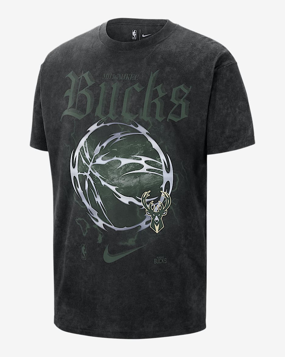 Milwaukee Bucks Courtside 'Halloween' Max90 Nike NBA T-shirt voor heren - Zwart