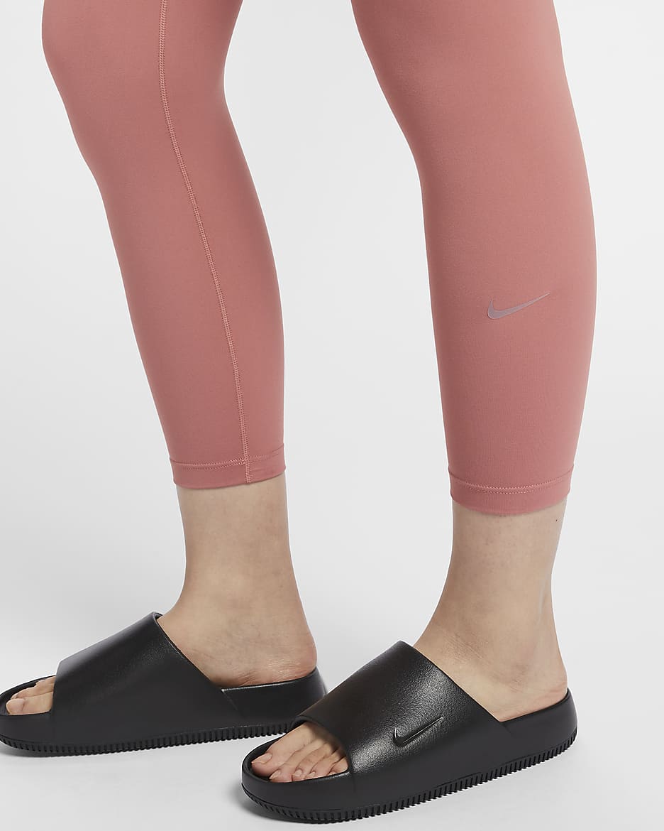 เลกกิ้งเอวสูง 7/8 ส่วนผู้หญิง Nike One - Canyon Pink/ดำ