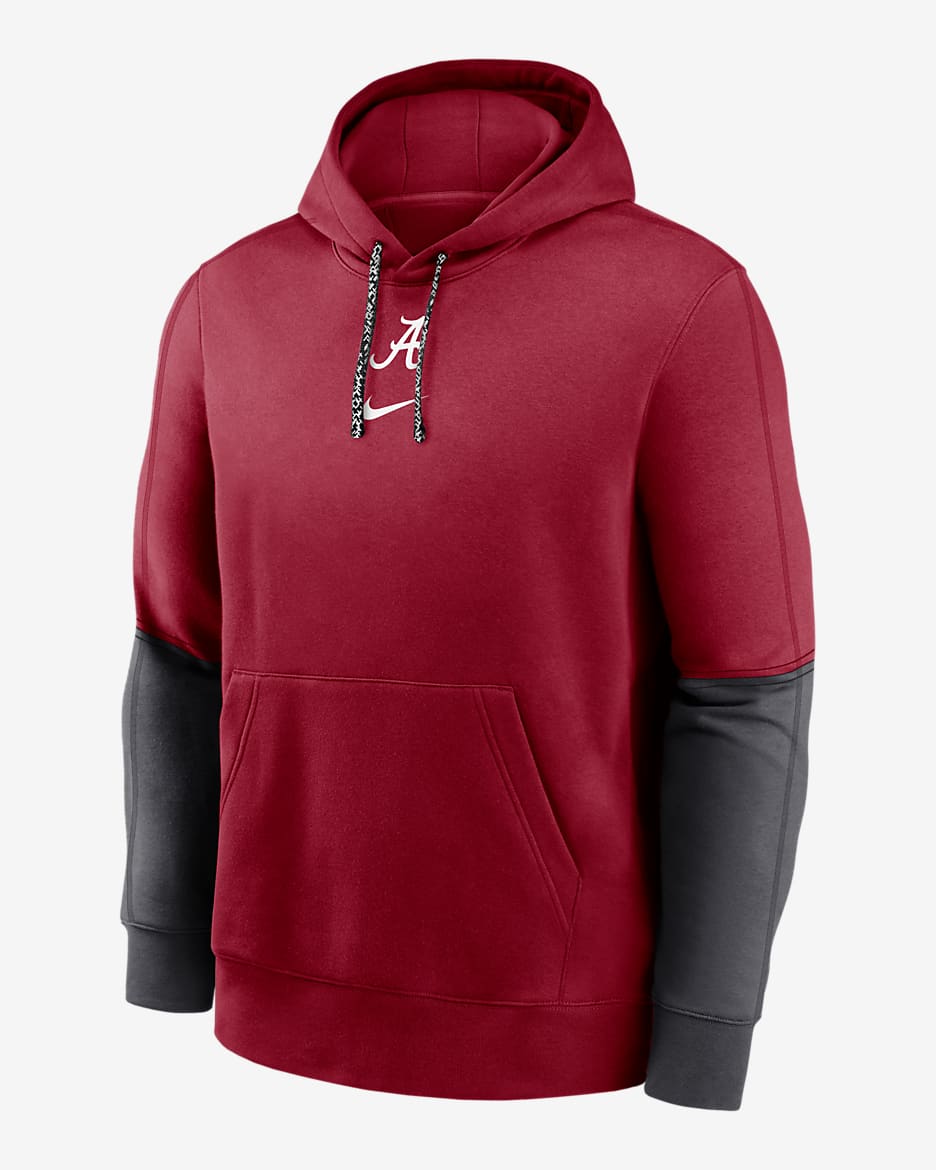 Sudadera con gorro sin cierre universitaria Nike para hombre Alabama Crimson Tide Sideline Team Issue Club - Carmesí