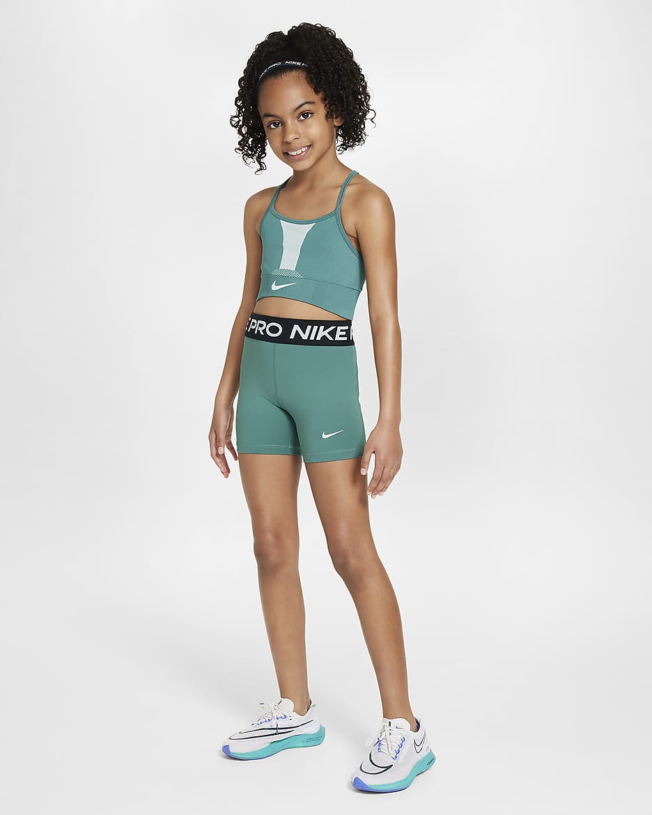 Nike Pro Older Kids' (Girls') Shorts - Bicoastal/Black/White