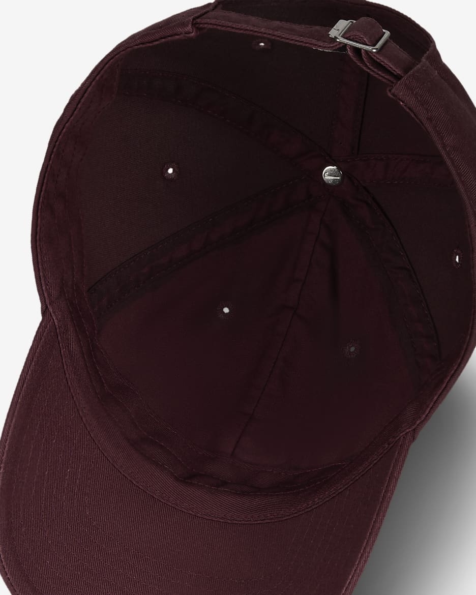 Nike Club Unstructured Futura Wash Cap - Burgundy Crush/White