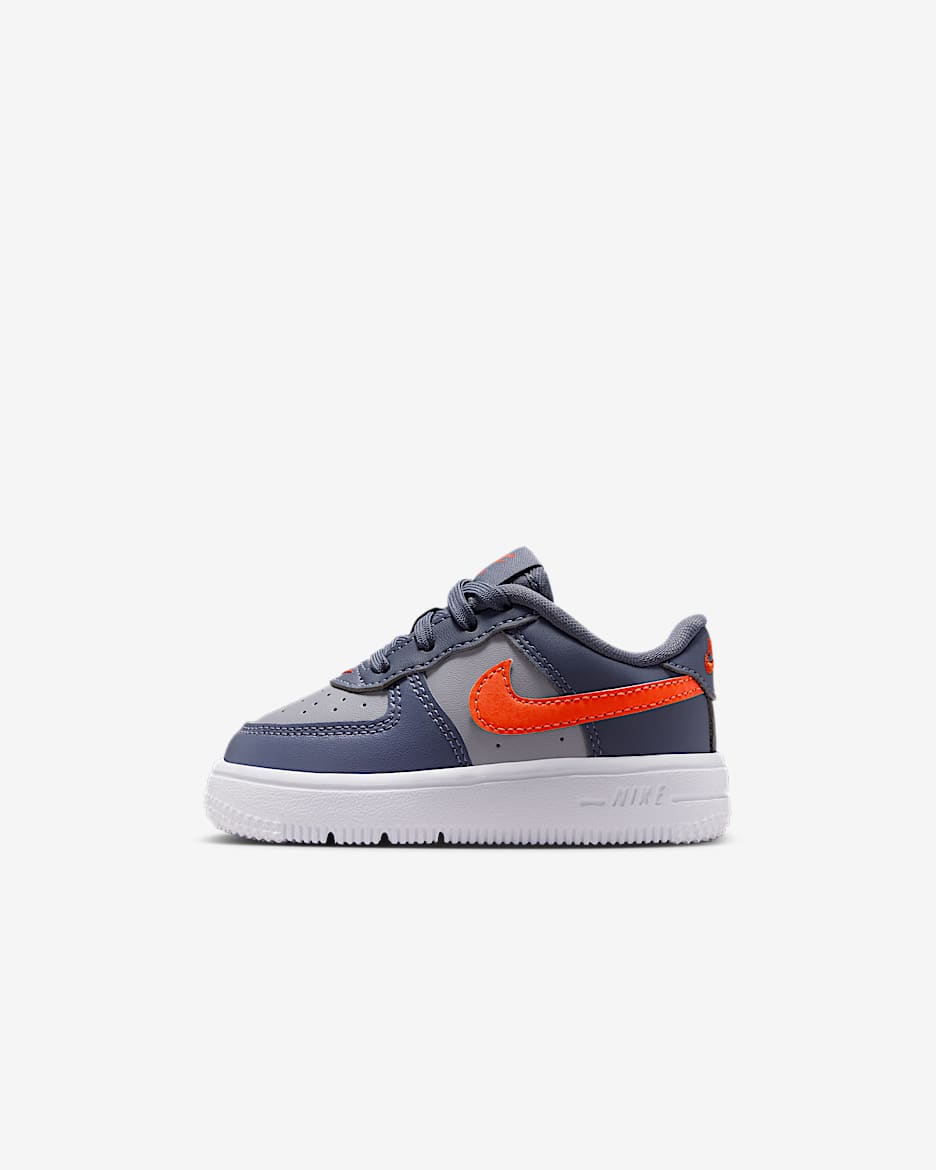 Nike Force 1 Low Baby/Toddler Shoes - Cement Grey/Light Carbon/White/Team Orange