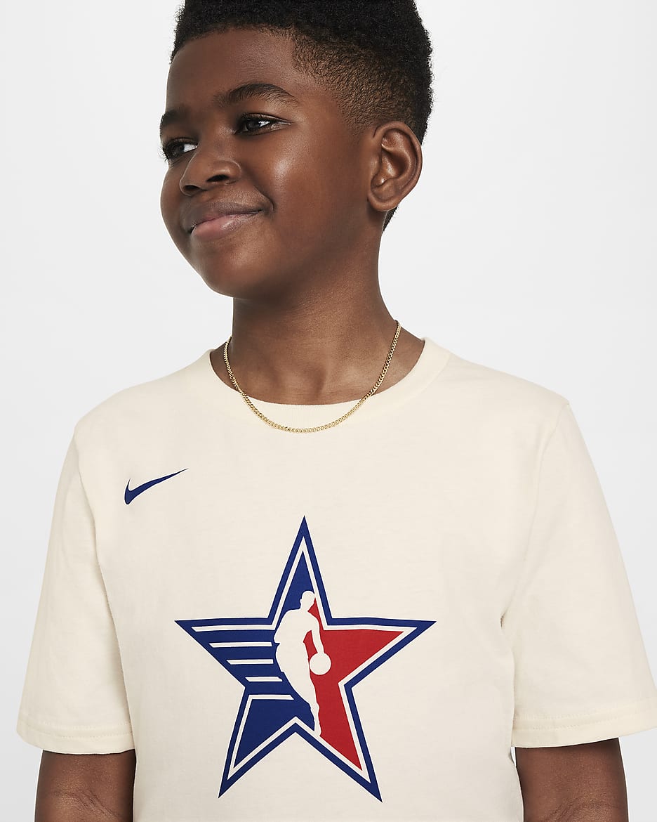 Team 31 All-Star Essential Older Kids' Nike NBA Crew-Neck T-Shirt - Pale Ivory