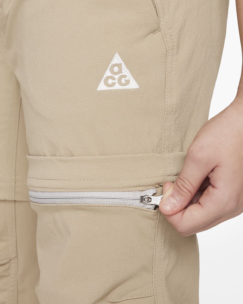 Nike ACG Repel Hike Big Kids' Convertible Pants - Khaki/Light Iron Ore/Summit White