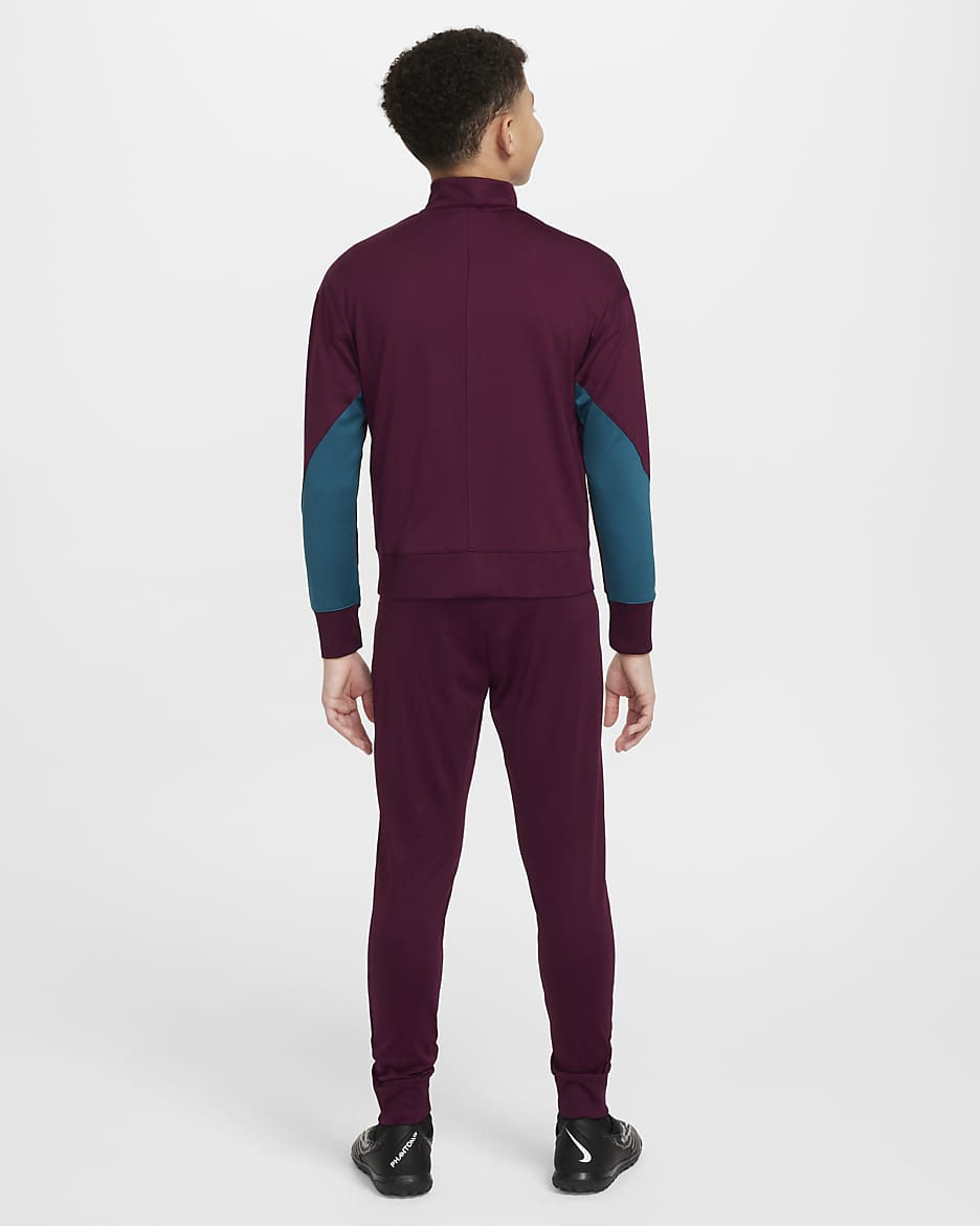 Paris Saint-Germain Strike Nike Dri-FIT strikket fotballtracksuit til store barn - Bordeaux/Geode Teal/Guava Ice