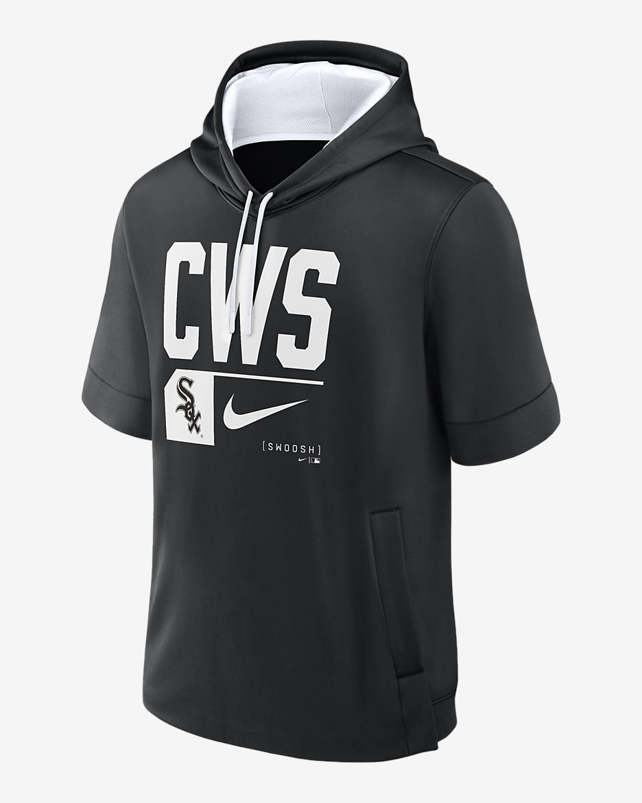 Chicago White Sox Tri Code Lockup Men's Nike MLB Short-Sleeve Pullover Hoodie - Black