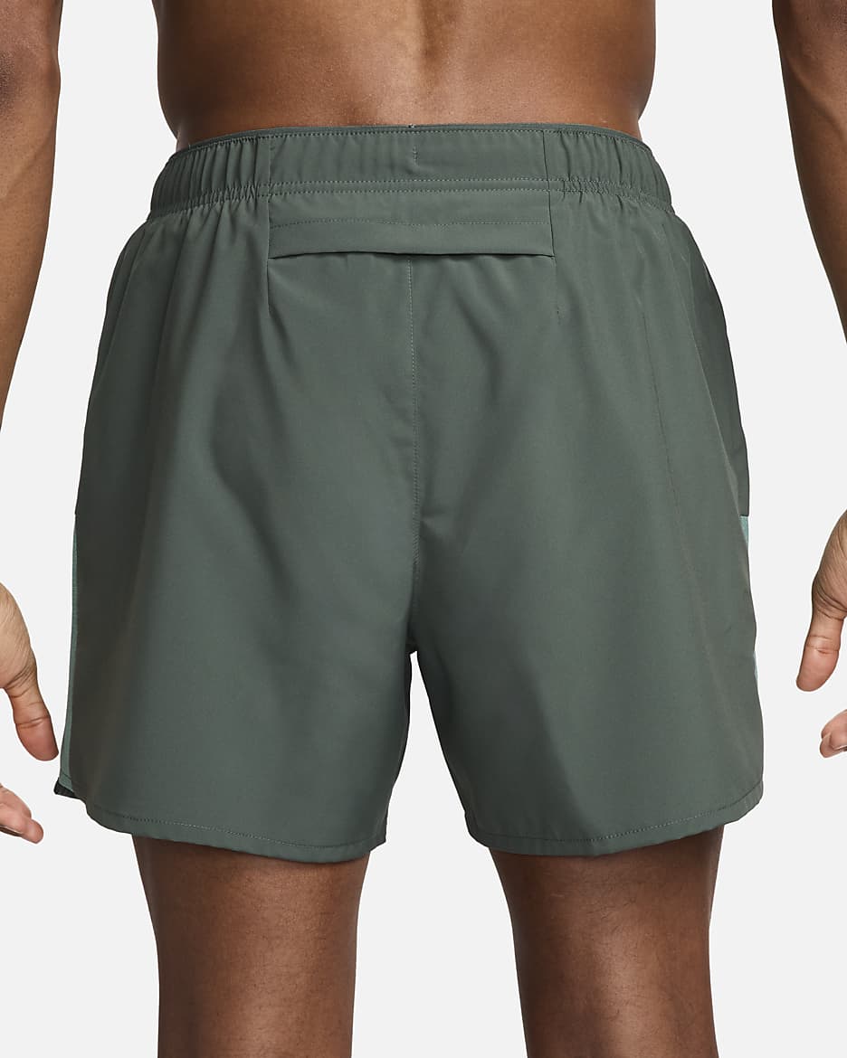 Nike Challenger Men's Dri-FIT 13cm (approx.) Brief-lined Running Shorts - Vintage Green/Bicoastal/Black