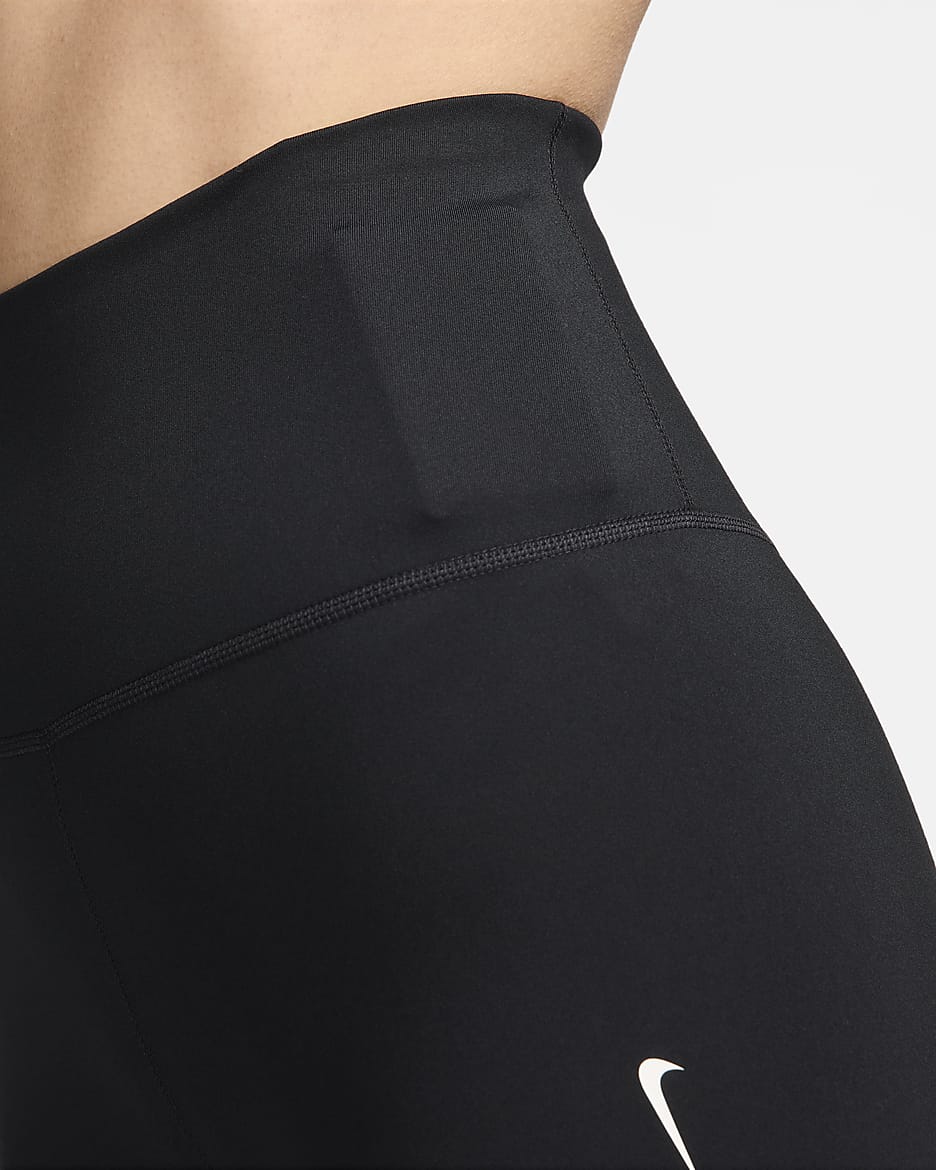 Nike One sykkelshorts med høyt liv til dame (18 cm) - Svart/Sail