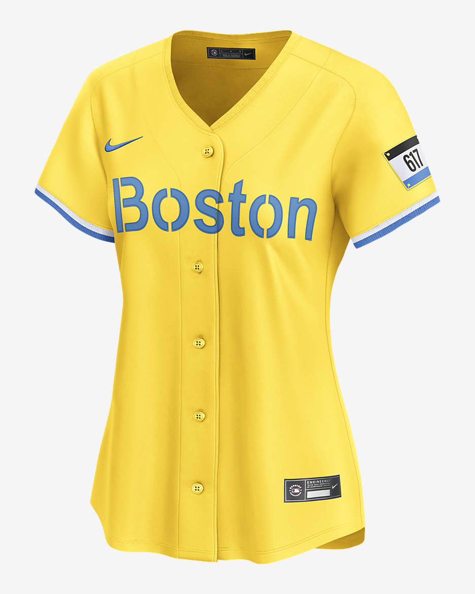 Jersey Nike Dri-FIT ADV de la MLB Limited para mujer Boston Red Sox City Connect - Amarillo