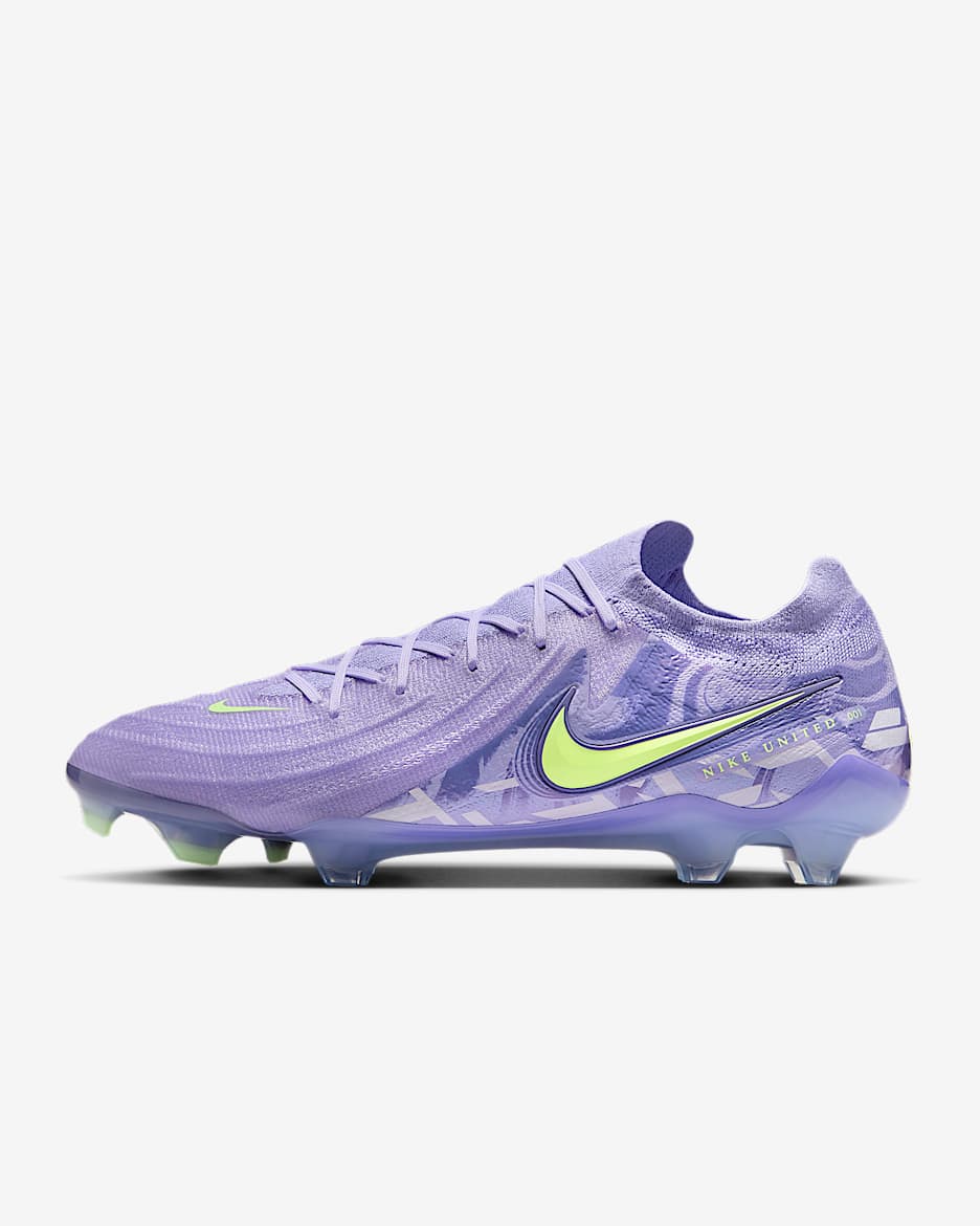 Nike United Phantom GX 2 Elite FG Low-Top Soccer Cleats - Purple Agate/Barely Volt